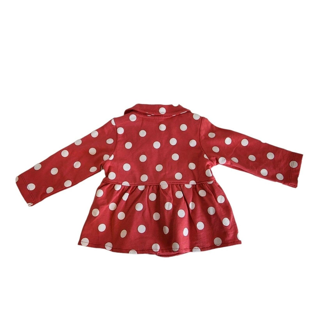 Carter's size 12M 12 Months Pink Polka Dot Long Sleeve Peplum Spring Jacket - Picture 3 of 11
